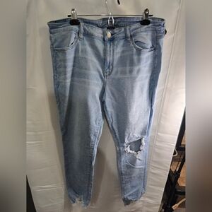 American Eagle Outfitters Light Blue Distressed Skinny Jeans